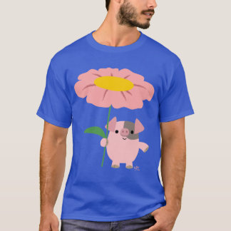 Pequeno Porco De Cartoon Bonito Com T-shirt De Pre