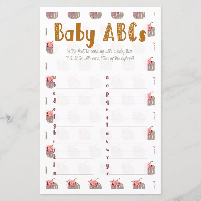 Pequeno Pumpkin Baby ABC (Frente)