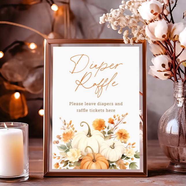 Pequeno Pumpkin Fall Fralda Raffle Chá de fraldas (Criador carregado)