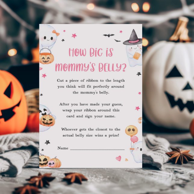 Pequeno Rosa Quão Grande é o Jogo Mommys Belly (Baby is Brewing Baby Shower How Big is Mommy's Belly Game)