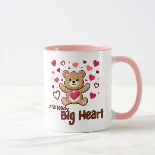 "Pequeno Teddy Grande Coração" Caneca Marrom Rosa