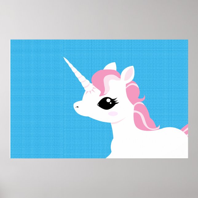 Pequeno Unicórnio com poster de homem rosa (Frente)