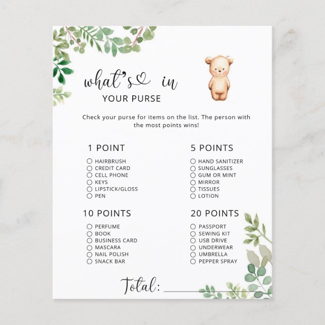 Pequeno urso que está no seu jogo de chá de fralda (Frente)