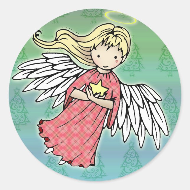 Pequenos adesivos de anjo de Natal (Frente)