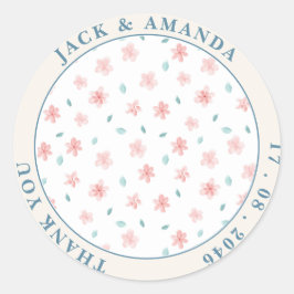 Pequenos adesivos de Casamento Chic Flores Rosa