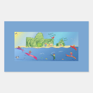 Pequenos adesivos para surfistas