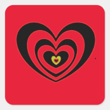 Pequenos Autocolantes Vermelhos Com Corações Preto