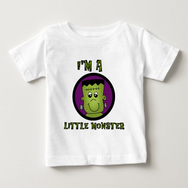 Pequenos Camisetas de Halloween monstros e present (Frente)