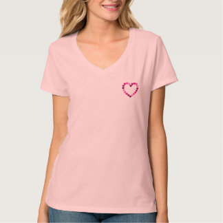 Pequenos corações cor-de-rosa camiseta cardíaca