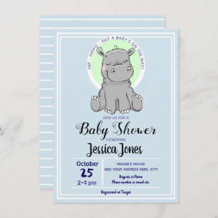 Pequenos e Bonitos Convites Para Bebê De Hippo