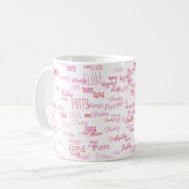 pequenos nomes cor-de-rosa - caneca de tipografia