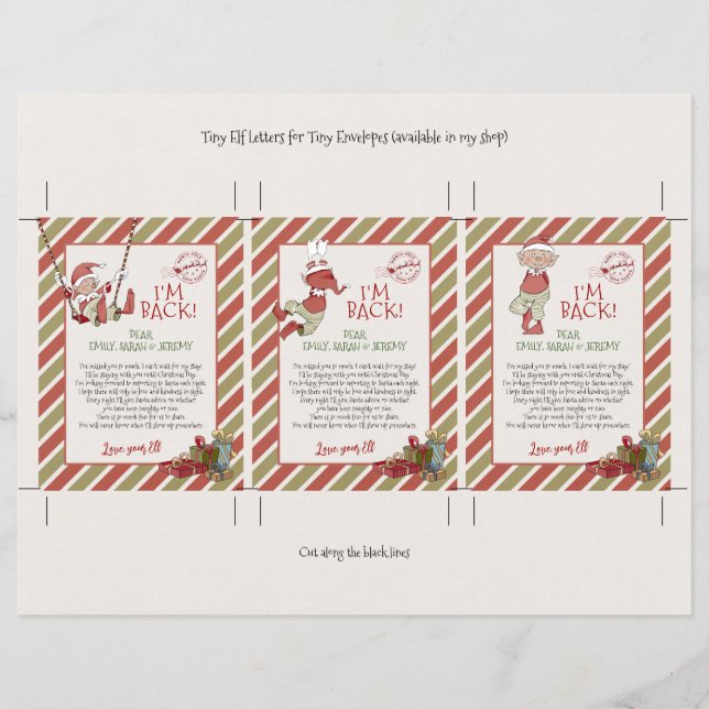 Pequenos Papais noeis e letras Elf DIY (Frente)