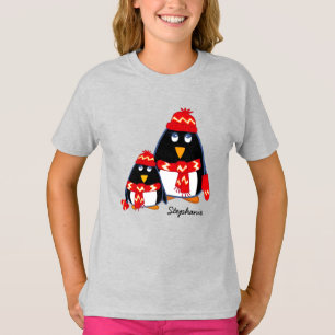Pequenos Pinguins Engraçados T-Shirts de Natal Per