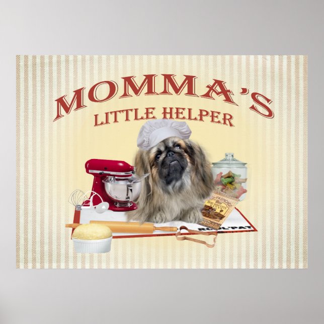 Pequenos Posters Auxiliares de Pekingese Mamãe (Frente)