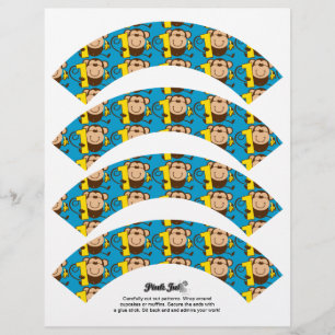 Pequenos primeiros aniversarios de macaco-Cupcake