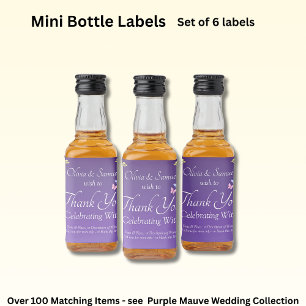 Pequenos Rótulos De Garrafas, Flores Roxas