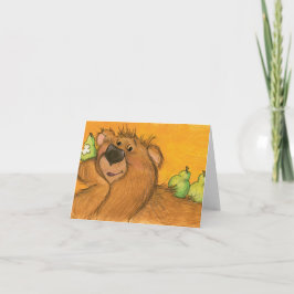 Peras e cartão do urso/nota