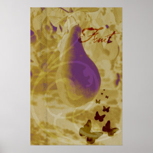 Peras e poster das borboletas