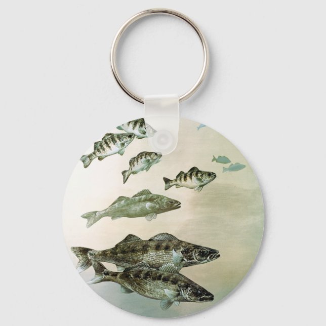 perca amarela-walleye e chaveiro de pique (Frente)