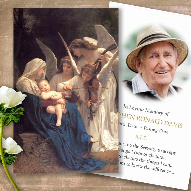 Perda funerária Cartões de condolências de oração  (catholic, religious, celebration of life, in loving memory of, prayer cards for bereavement)