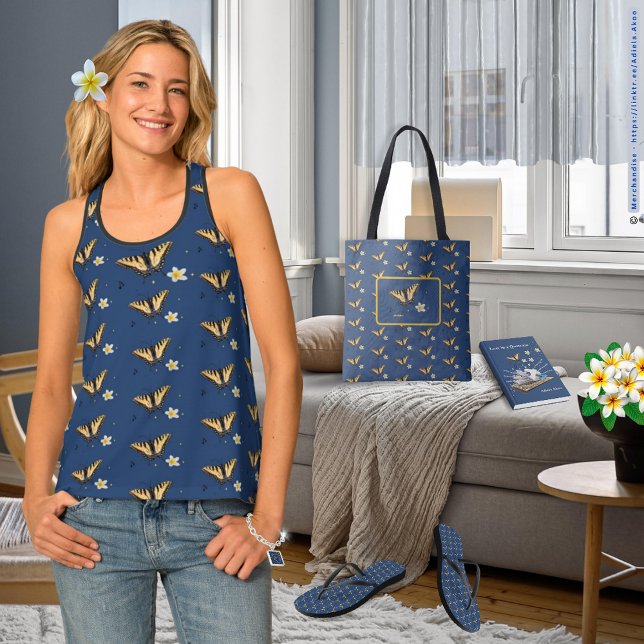 Perdida em Quatrain por Adiela Akoo - Bolsa de bor (Lost in a Quatrain Poetry Memoir, Charm Bracelet, Butterfly Tank, Tote & Flip Flops by Adiela Akoo)