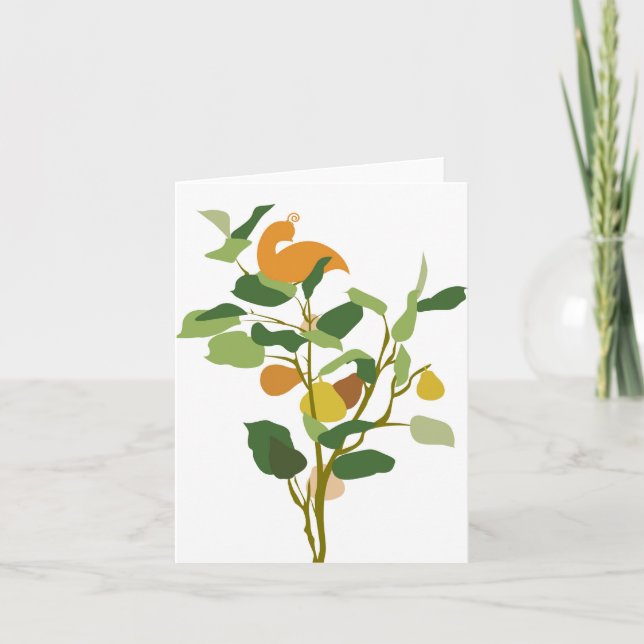 Perdiz do cartão de Natal em uma árvore de pera (Frente)