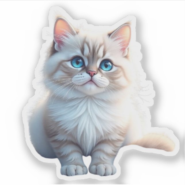“Perfeitamente Fofo – Adesivo de Gato Engraçado” (Frente)