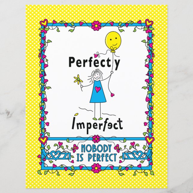 Perfeitamente Imperfeito 1 Folha de Papel Liso 21, (Frente)