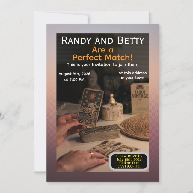 Perfeitos um para o outro Convite (Frente)