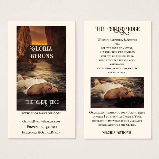 Perfil de borda dourada de material de Promocional (Frente & Verso)