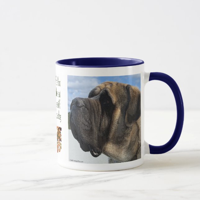 Perfil do Mastiff com caneca das citações (Direita)