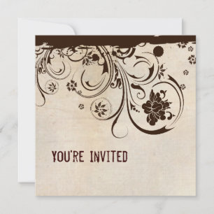 Pergaminho de Chique e Convite para Lace Brown
