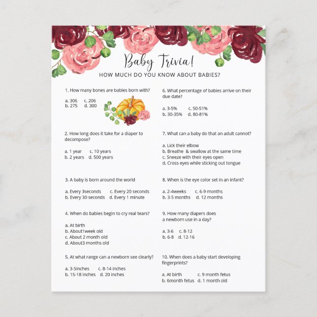 Perguntas e Respostas do Bebê Abóbora | Jogo de Ch (Frente)