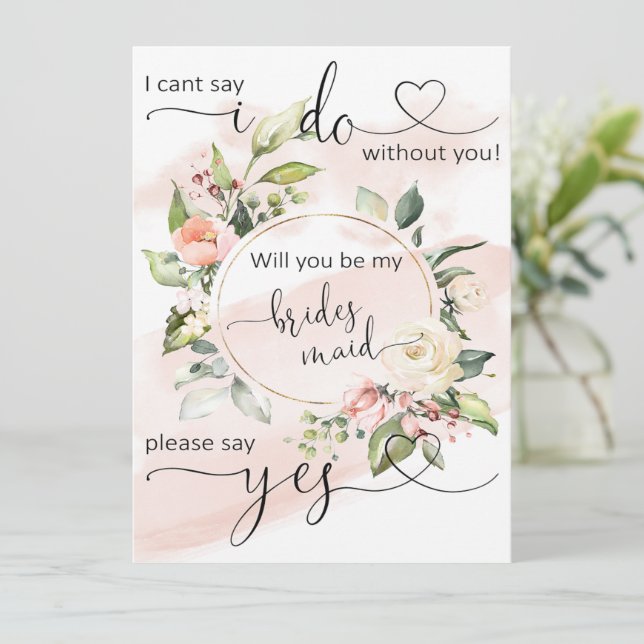 Pergunte à Bridal Party Bridesmaid Proposta Card (Em pé/Frente)