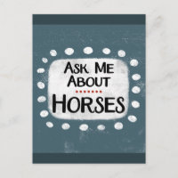 Pergunte-me sobre cartão postal de cavalos