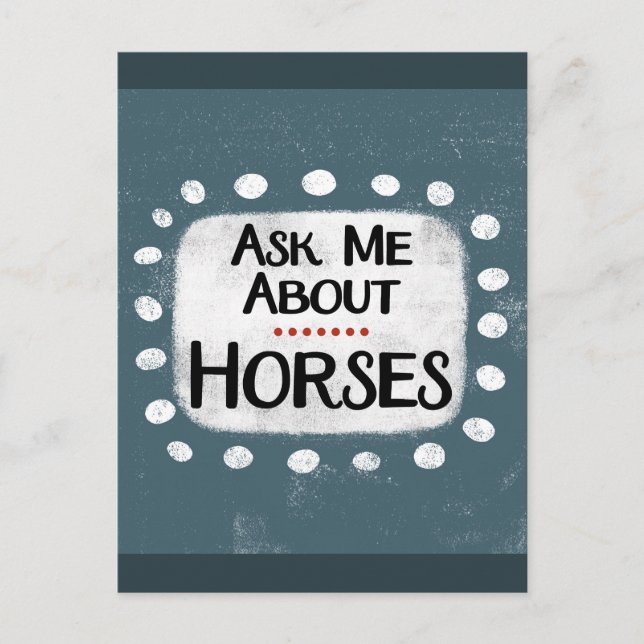 Pergunte-me sobre cartão postal de cavalos (Frente)