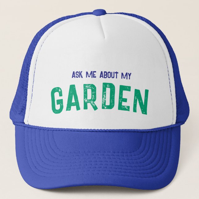Pergunte-me sobre meu Jardim Boné Azul (Frente)