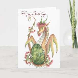 Peridot Dragon (Virgo) - Cartão de aniversário