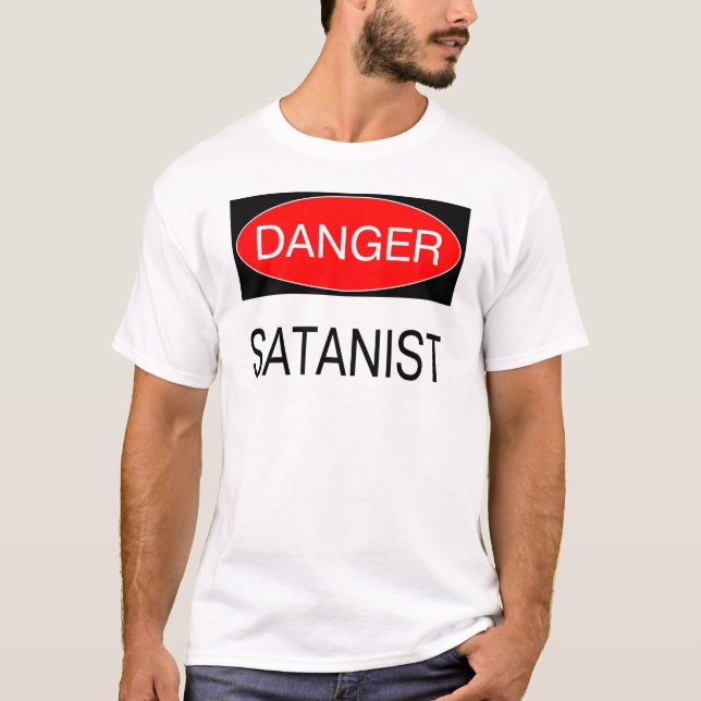 Perigo - Camiseta Divertida Satanista Caneca Satân (Frente)