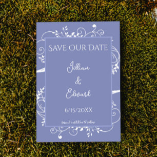 Periwinkle Flourish Salvar O Anúncio De Data