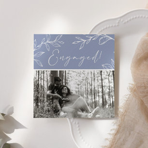 Periwinkle Flowers Boho Add Photo Festa de noivado