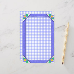 Periwinkle Gingham verifica Bonito Papel de Papel