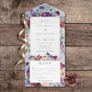 Periwinkle Maroon & Blush Janto Floral Rustic