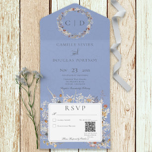 Periwinkle Vintage Romantic Wildflower Código QR
