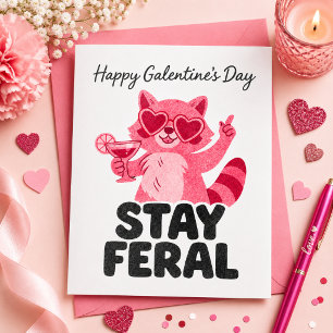 Permanecer Feral Galentines Cartão de Guaxinim