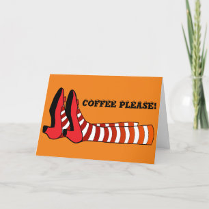 Pernas de bruxas divertidas, Cartão de Férias Folh