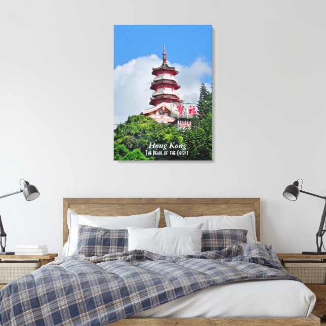 Pérola de Hong Kong do Orient Stretch Canvas Print (Insitu(Quarto))