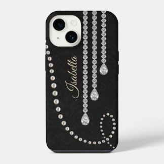 Pérola e Diamantes Personalizados Elegantes em Pre
