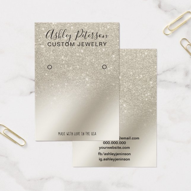 pérola glitter ivory ombre chic earring display (Escritótio)