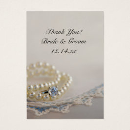 Pérolas, Anel e Etiquetas de Favor de Casamento de